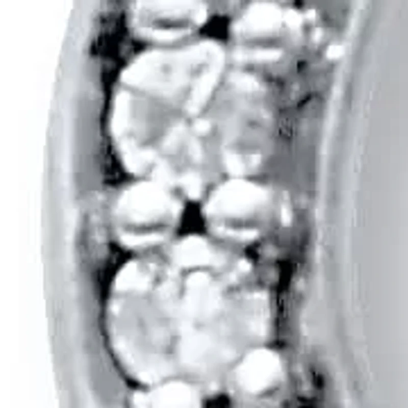 .07 TCW Diamond Sterling Silver Horseshoe Pendant and Chain 18 Inches