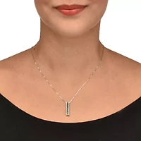 .21 TCW Blue Diamond Sterling Silver Multi-Bar Pendant and Chain 18 Inches