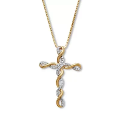 .20 TCW Diamond 18K Gold-Plated Sterling Silver Pendant and Chain 18 Inches