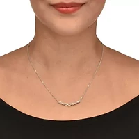 .12 TCW Diamond Sterling Silver Twisted Necklace 18 Inches