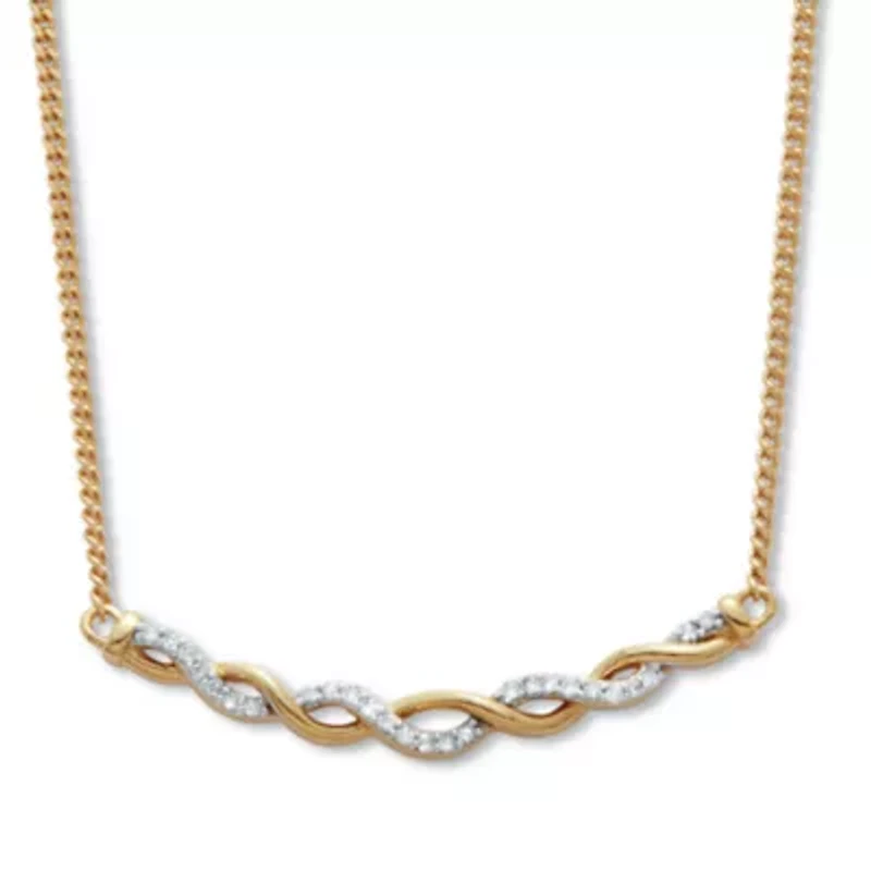 .12 TCW Diamond 18K Gold-Plated Sterling Silver Twisted Necklace 18 Inches