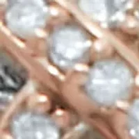 .23 TCW Diamond Platinum-Plated Sterling Silver Cross Pendant 18 Inches