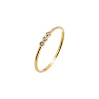 Diamond Triple Bezel Dainty Ring 14K