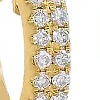 Diamond Double Row Huggie Earring 14K