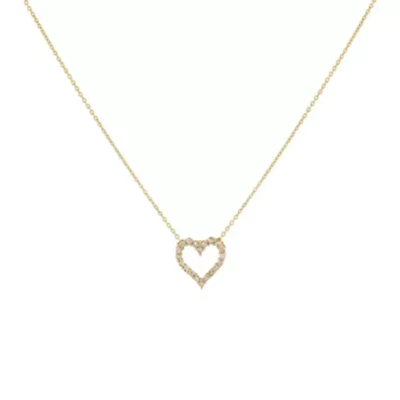 Classic Diamond Heart Necklace 14K