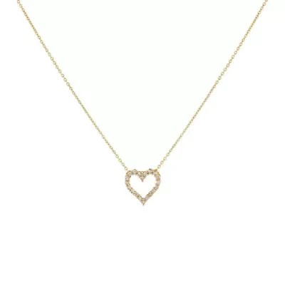 Classic Diamond Heart Necklace 14K