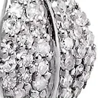 Diamond Pave Leaf Huggie Earring 14K