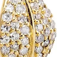 Diamond Pave Leaf Huggie Earring 14K