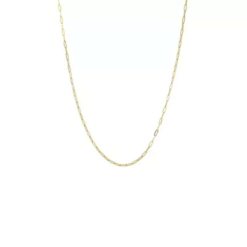 Small Paperclip Necklace 14K