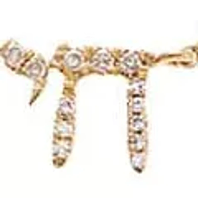 Diamond Pave Chai Necklace 14K