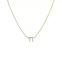 Diamond Pave Chai Necklace 14K