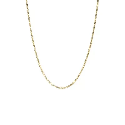 Round Link Chain Necklace 14K