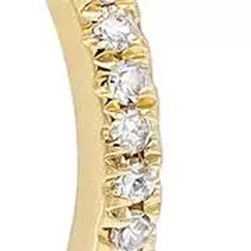 Diamond Double Huggie Chain Earring 14K