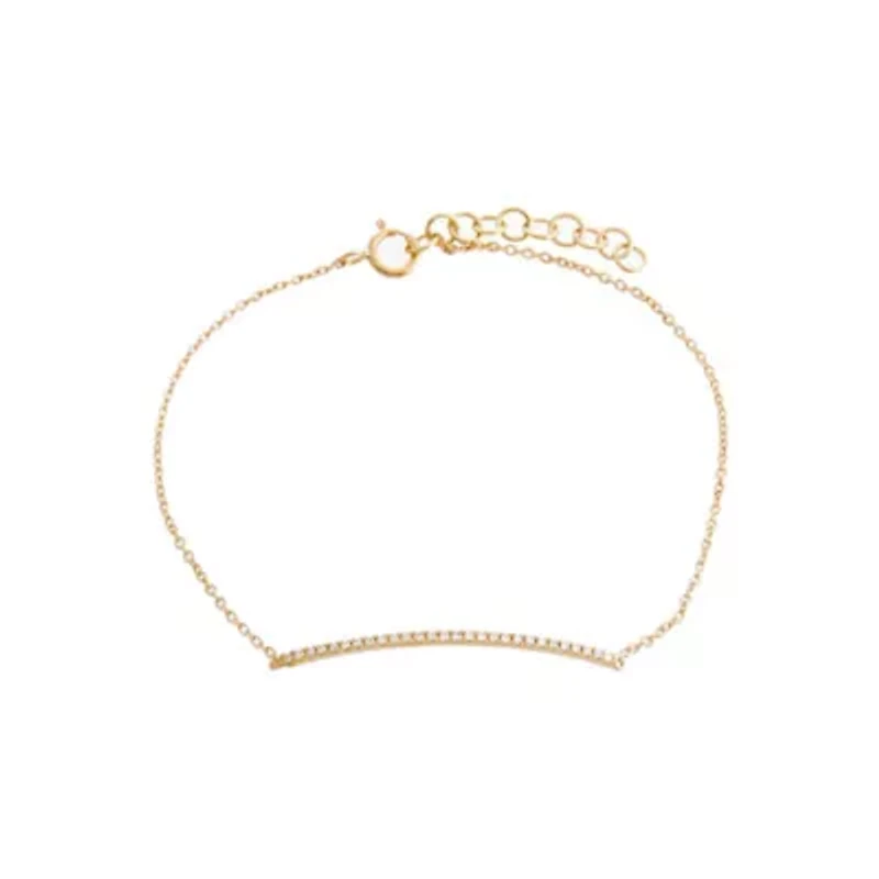 Diamond Pave Bar Bracelet 14K