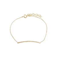 Diamond Pave Bar Bracelet 14K