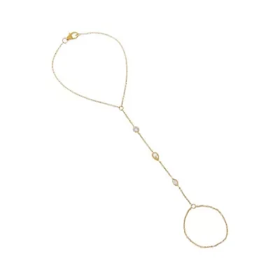 Lab Created Lab Grown Diamond Multi-Shape Bezel Hand Chain 14K