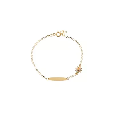 Kids Ladybug Charm ID Bracelet 14K