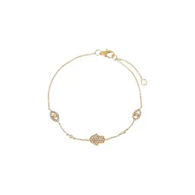 Diamond Pave Mixed Shape Motif Bracelet 14K