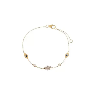 Diamond Protection Motif Bracelet 14K