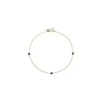 Sapphire Blue Evil Eye Station Bracelet 14K