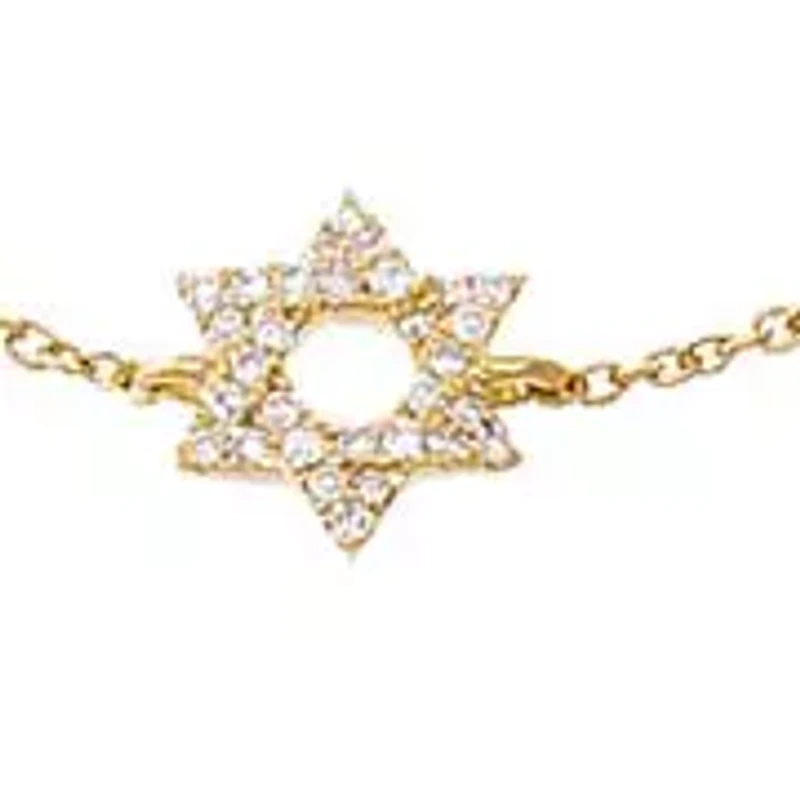 Diamond Pave Star Of David Bracelet 14K