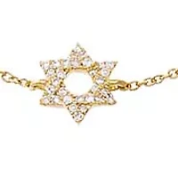 Diamond Pave Star Of David Bracelet 14K