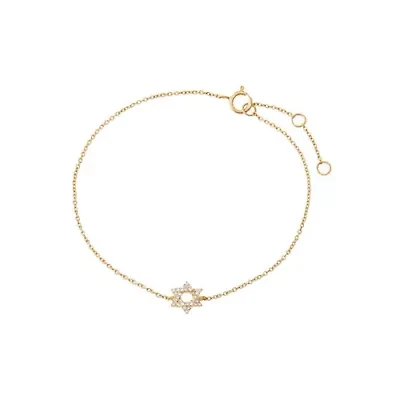 Diamond Pave Star Of David Bracelet 14K