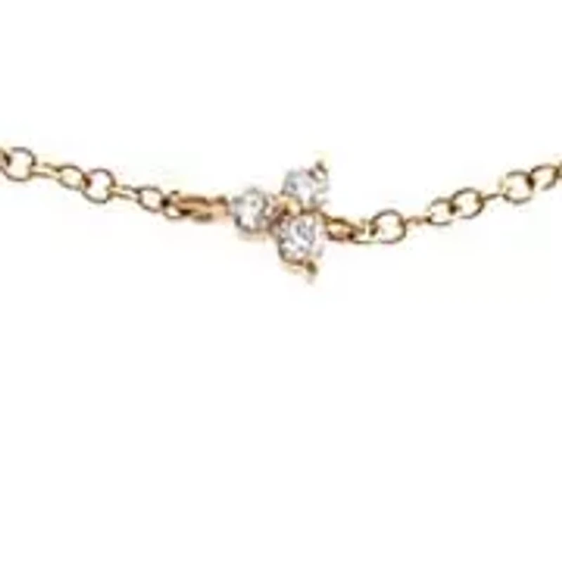 Diamond Dainty Trio Cluster Bracelet 14K