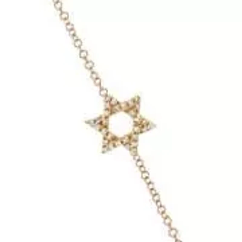 Diamond Star of David Hand Chain 14K