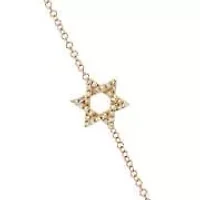 Diamond Star of David Hand Chain 14K