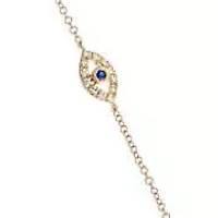 Diamond Open Evil Eye Hand Chain 14K