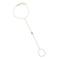 Diamond Open Evil Eye Hand Chain 14K