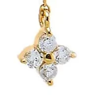 Floral Diamond Chain Drop Earrings 14K
