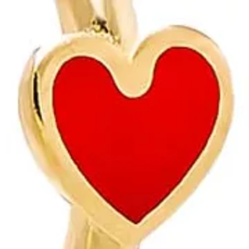 Kids Red Heart Huggie Earring 14K