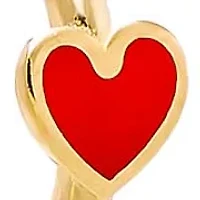 Kids Red Heart Huggie Earring 14K
