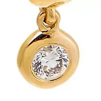 Diamond Solitaire Bezel Dangling Huggie Earring 14K