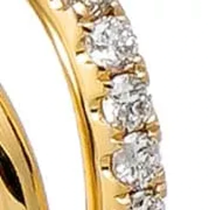 Diamond Solid/Pave Ear Cuff 14K