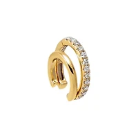 Diamond Solid/Pave Ear Cuff 14K