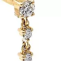 Diamond Chain X Pave Ear Cuff Stud Earring 14K