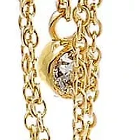 Diamond Pave Dangling Bezel & Chain Huggie Earring 14K