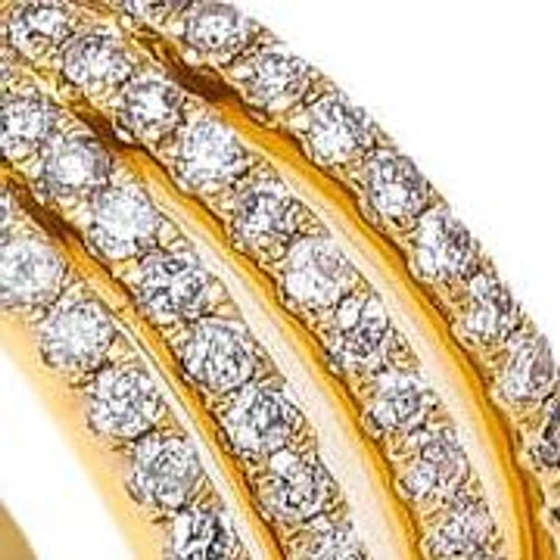 Diamond Pave Four Row Ear Cuff 14K