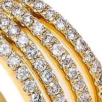 Diamond Pave Four Row Ear Cuff 14K