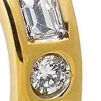 Lab Created Lab Grown Diamond Solitaire X Emerald Embedded Wide Huggie Earring 14K