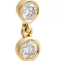 Diamond Triple Bezel Dangling Huggie Earring 14K