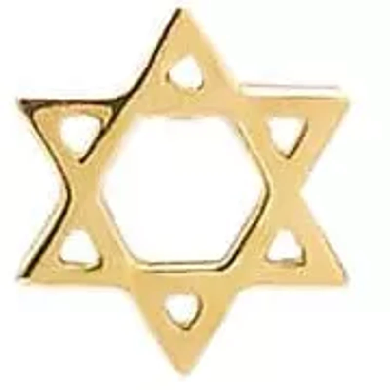 Solid Mini Star of David Stud Earring 14K