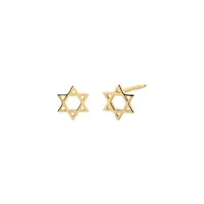 Solid Mini Star of David Stud Earring 14K