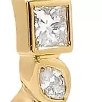 Diamond Multi Shape Bezel Huggie Earring 14K
