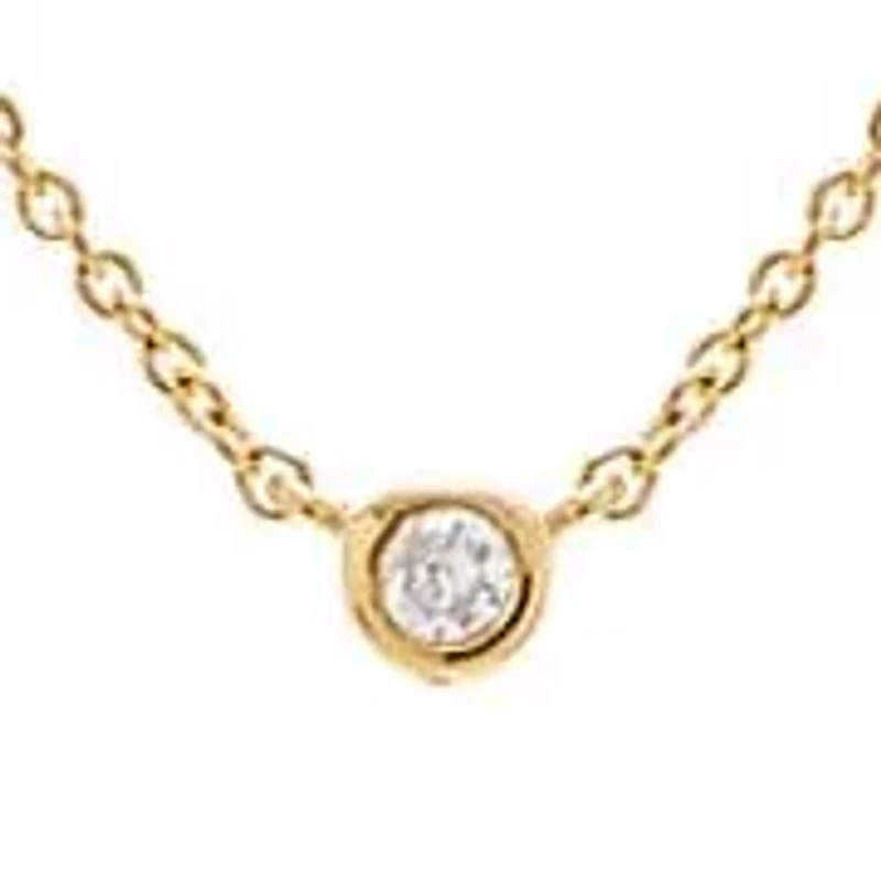 Diamond Tiny Bezel Necklace 14K