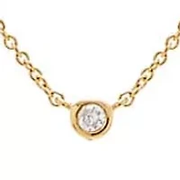 Diamond Tiny Bezel Necklace 14K