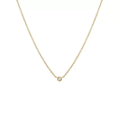 Diamond Tiny Bezel Necklace 14K